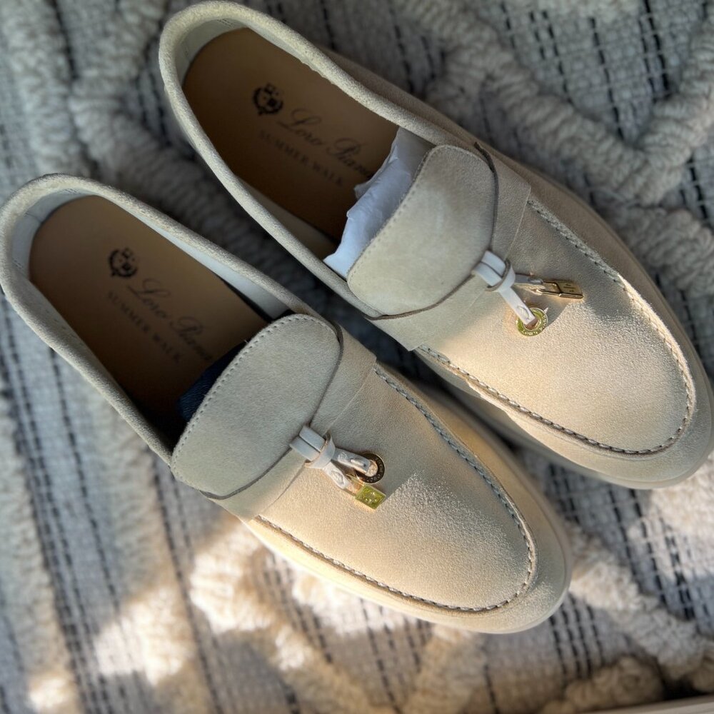 Loro Piana Summer Charms Walker Suede Loafers